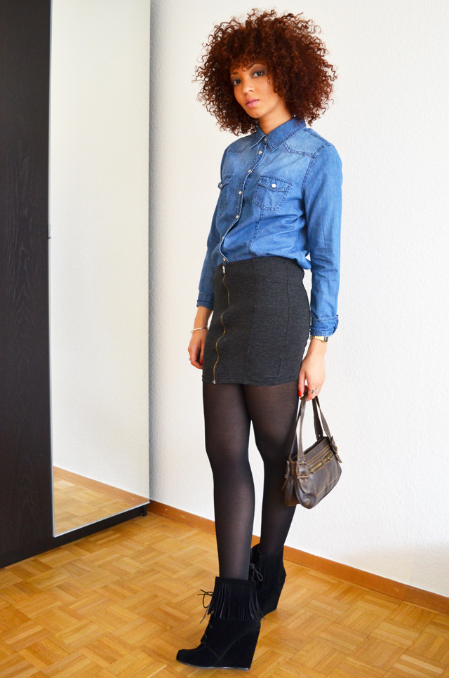 mercredie-blog-mode-suisse-geneve-fashion-blogger-denim-shirt-chemise-jennyfer-jupe-taille-haute-mango-ash-ersatz-afro-hair-cheveux-nappy3