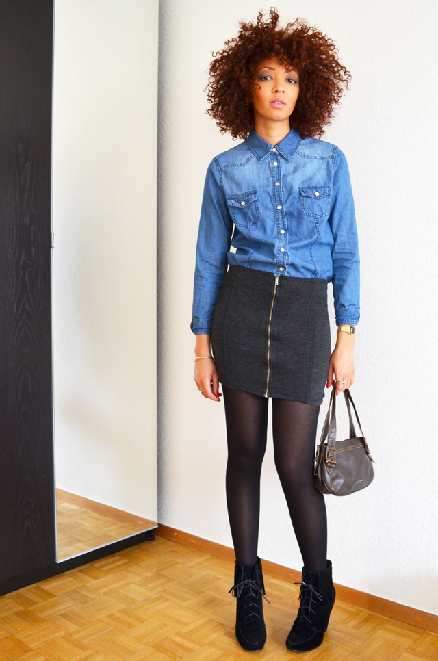 mercredie-blog-mode-suisse-geneve-fashion-blogger-denim-shirt-chemise-jennyfer-jupe-taille-haute-mango-ash-ersatz-afro-hair-cheveux-nappy4