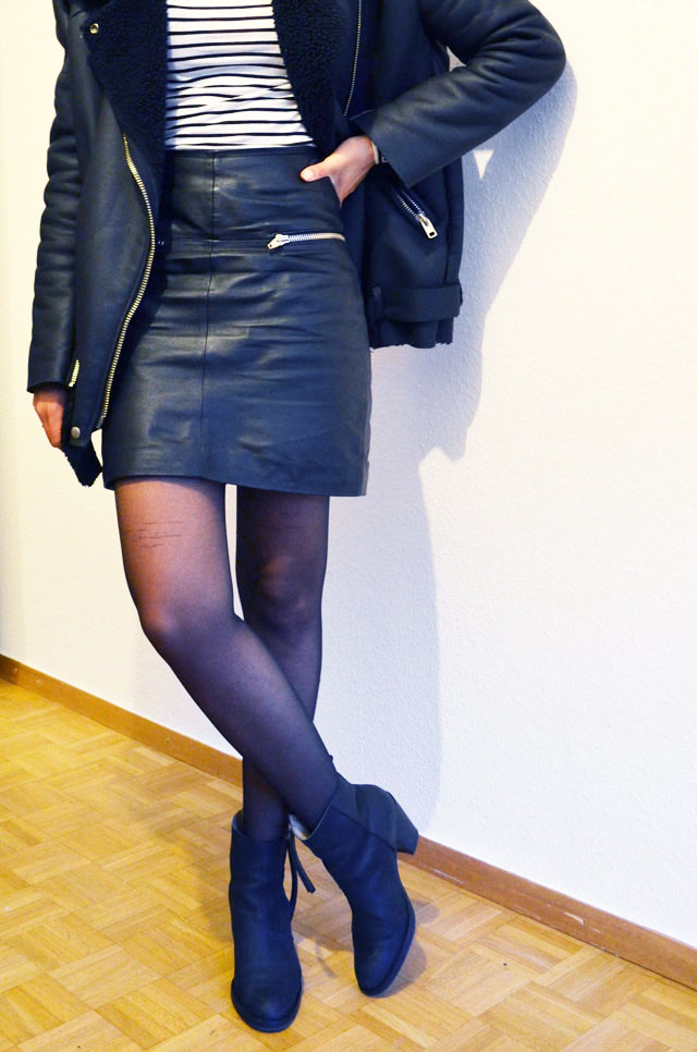 mercredie-blog-mode-geneve-suisse-mariniere-jupe-cuir-leather-skirt-pistol-acne-boots-stylenanda-shearling-jacket