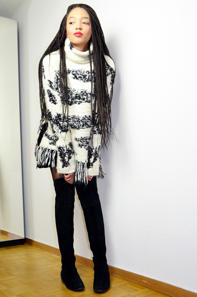 mercredie-blog-mode-geneve-pull-poncho-laine-zara-box-braids-hairstyle-chinese-laundry-boots-riley
