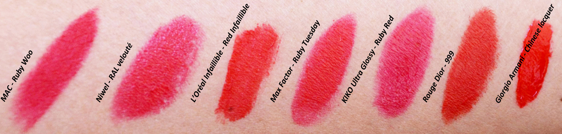 mercredie-blog-mode-geneve-beaute-maquillage-rouges-a-levres-rouge-lipstick-iconique-mac-ruby-niwel-giorgio-armani-l-oreal-dior-swatch-swatches-test2
