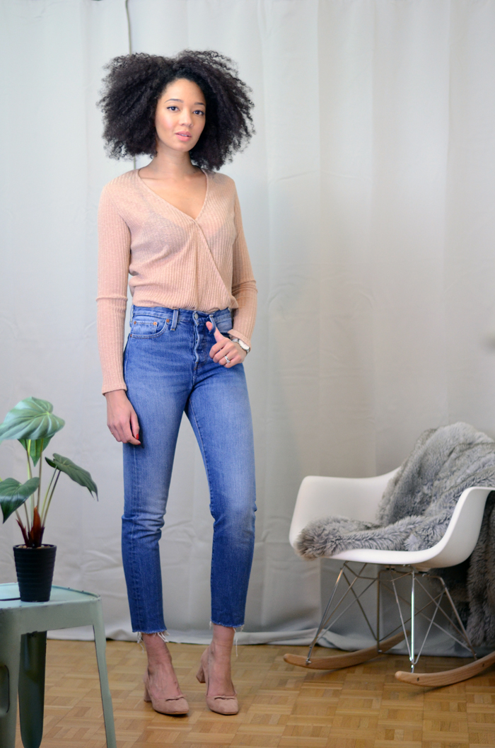 mercredie-blog-mode-zara-promod-ballerines-talons-nude-levis-wedgie-fit-jeans-cache-coeur-big-afro-natural-hair2