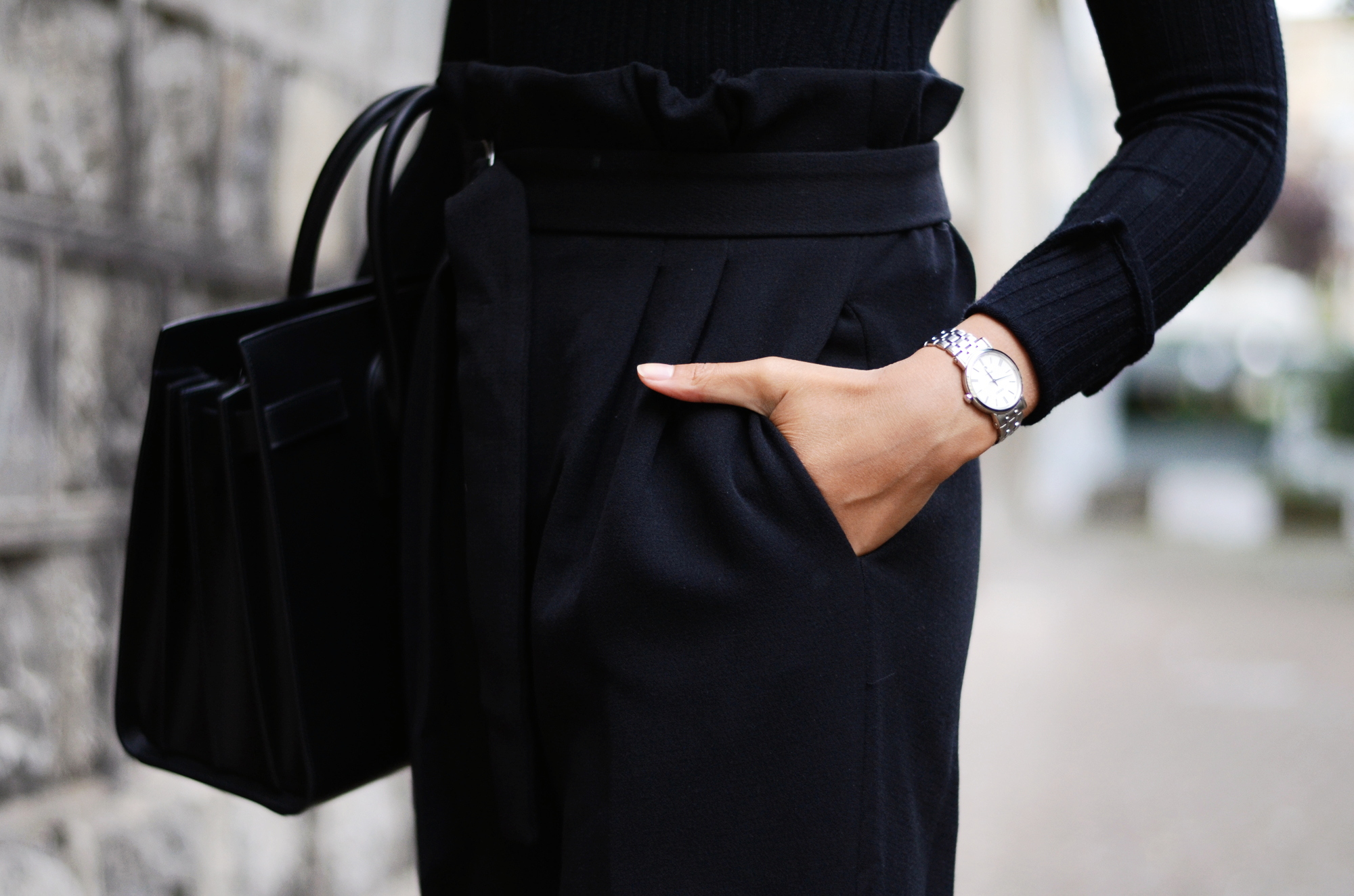 mercredie-blog-mode-geneve-suisse-fashion-blogger-all-black-outfit-chic-saint-laurent-sac-de-jour-black-matte-seiko-ultra-thin-ladies-quartz-sxb429p1